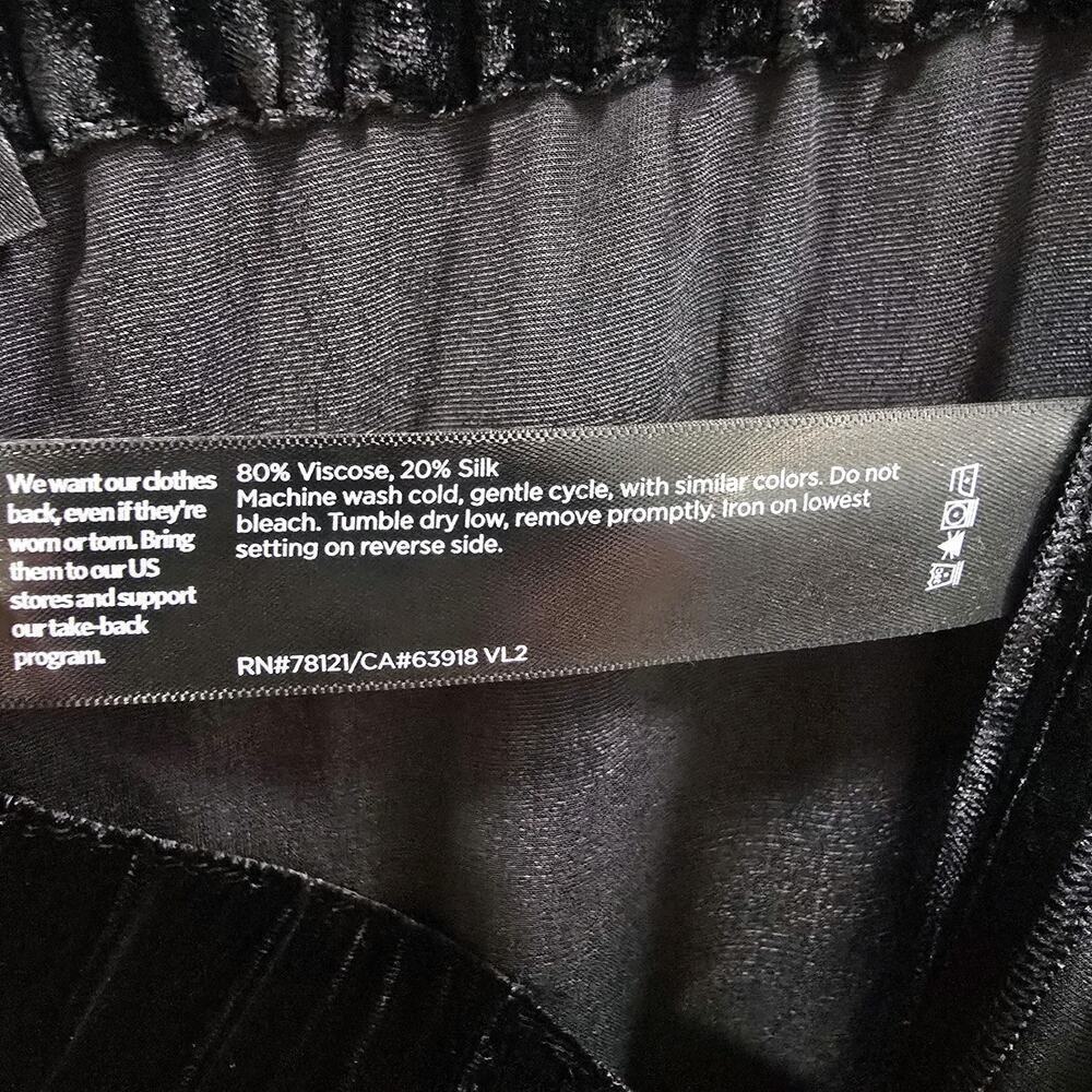 Eileen Fisher Velvet Pants Womens Plus Size XXL Black Wide Leg Silk New Whit Tag - Picture 10 of 16